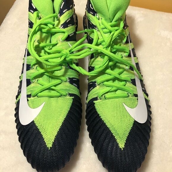 NIKE ALPHA MENACE PRO GREEN/NAVY CLEATS 15 NEW - Picture 5 of 9